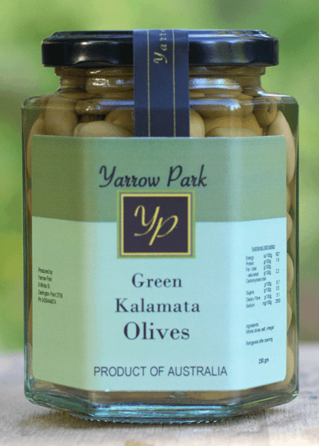Green Kalamata Table Olives By Yarrow Park